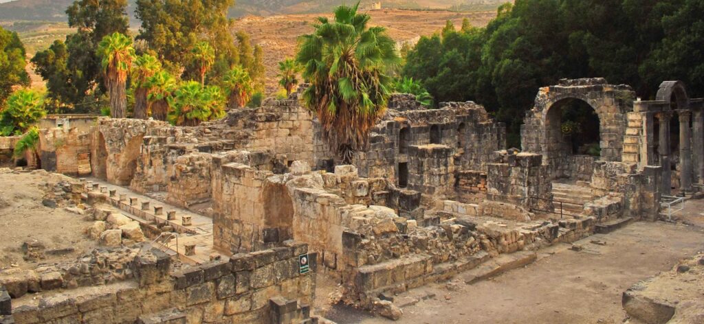 The ruins of the Roman Empire in the reserve Hamat Gader in Israel