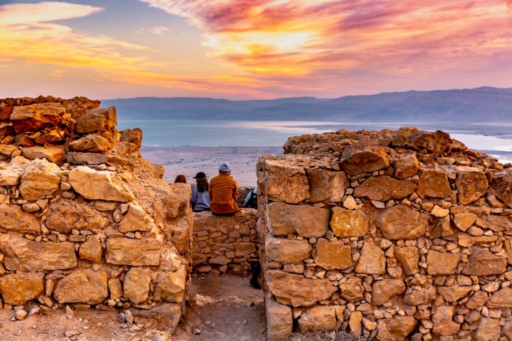 masada at sunrise from tel aviv