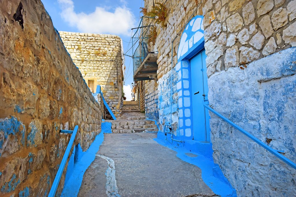 safed blue stairs galilee