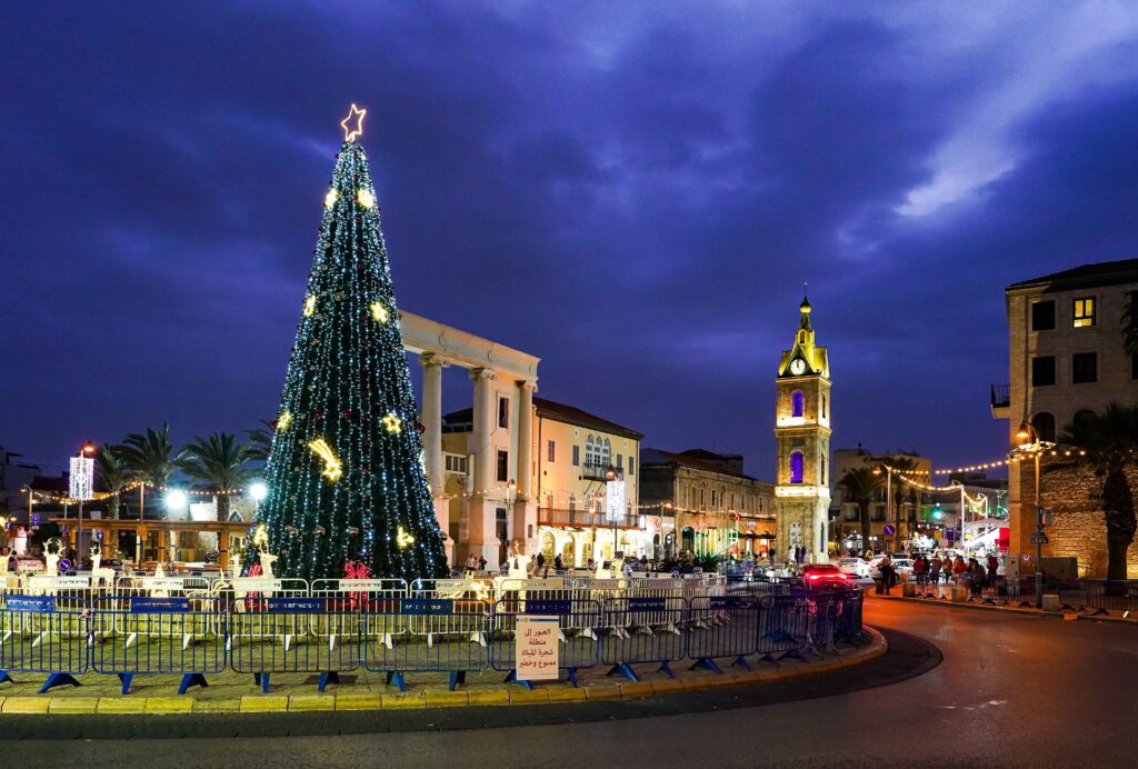 the annual christmas tree lighting ceremony in jaffa tel aviv