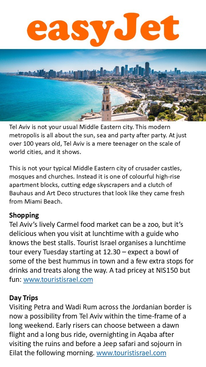 Easyjet Tourist Israel